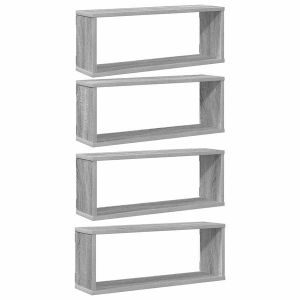 Würfelregale 4er Set Grau Sonoma 60x15x23cm
