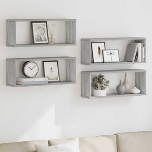 Würfelregale 4er Set Grau Sonoma 60x15x23cm
