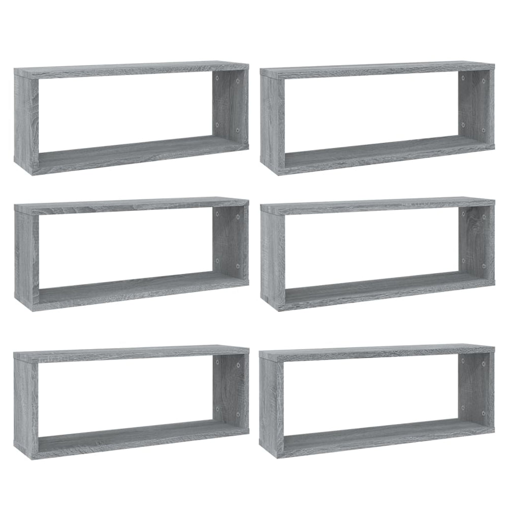 Würfelregale, 6er Set, Grau Sonoma