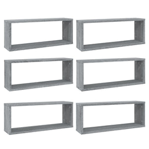 Würfelregale, 6er Set, Grau Sonoma