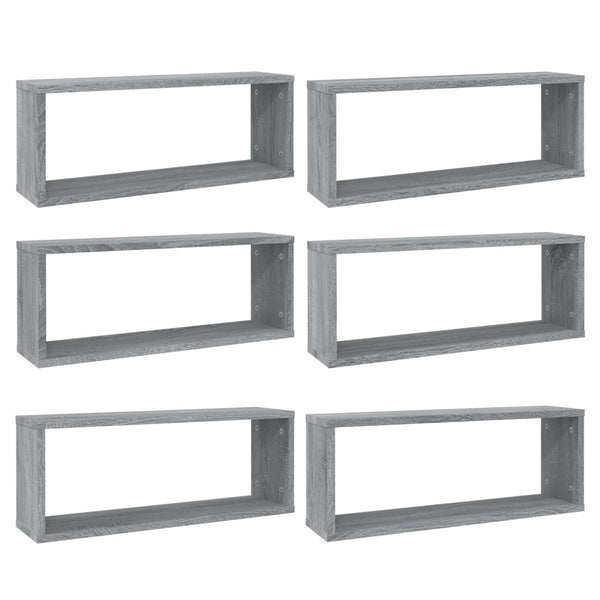 Würfelregale, 6er Set, Grau Sonoma