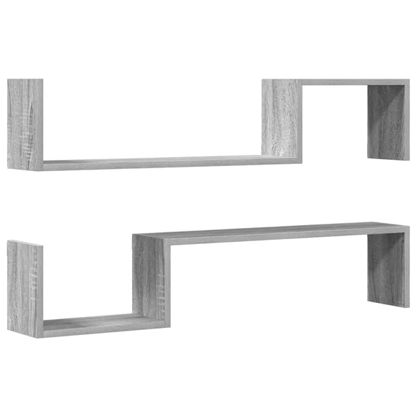 Wandregale Grau Sonoma 100 cm, 2er-Set