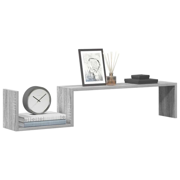 Wandregale Grau Sonoma 100 cm, 2er-Set