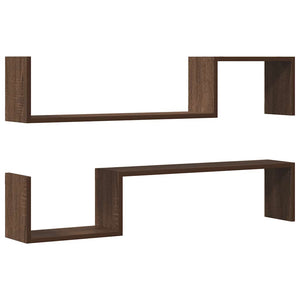 Wandregale 2er Set, Eichenoptik 100x15x20 cm