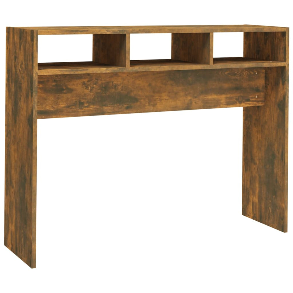 vidaXL Console de table chêne fumé 105x30x80 cm bois d'ingénierie