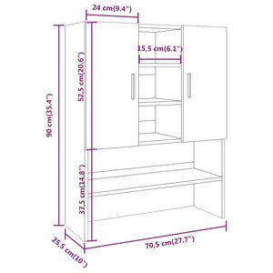 Waschmaschinenschrank Räuchereiche 70,5x90 cm