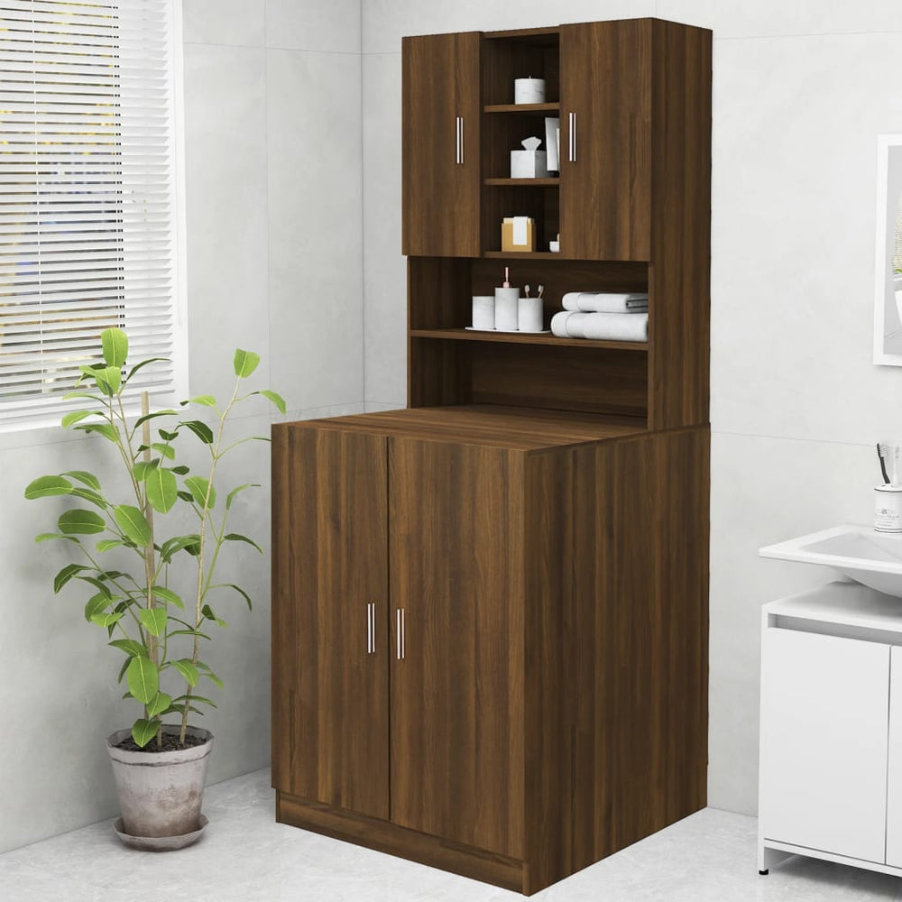 Waschmaschinenschrank Braun Eiche 70,5x25,5x90 cm