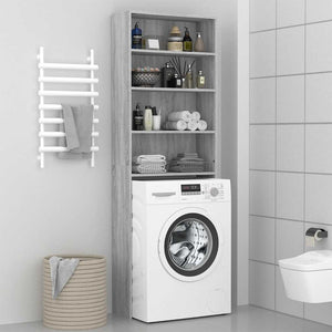 Waschmaschinenschrank Grau Sonoma 64x24x190 cm