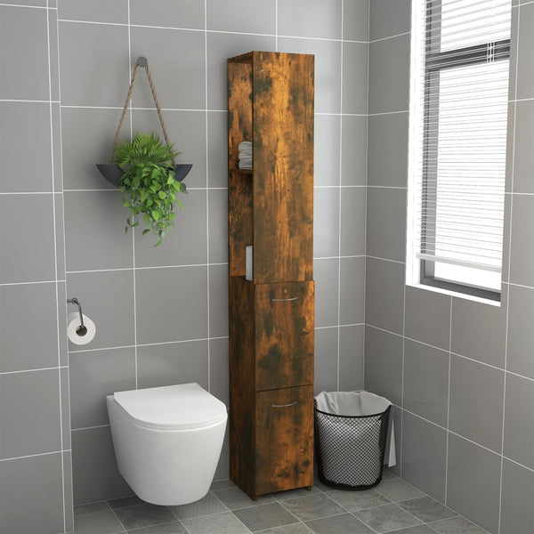 Badschrank Räuchereiche 25x26,5x170 cm