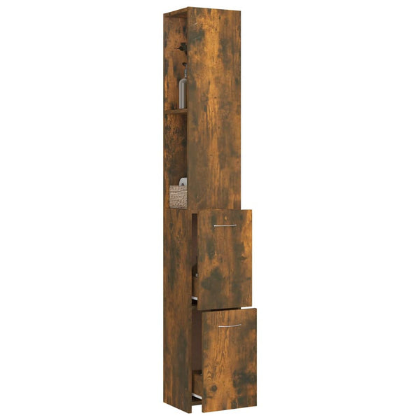 Badschrank Räuchereiche 25x26,5x170 cm