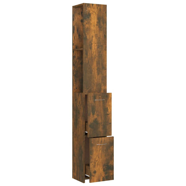 Badschrank Räuchereiche 25x26,5x170 cm