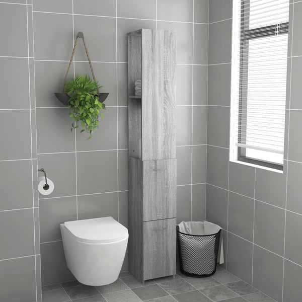 Badschrank Grau Sonoma 25x26,5x170 cm