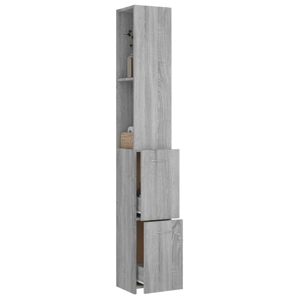 Badschrank Grau Sonoma 25x26,5x170 cm