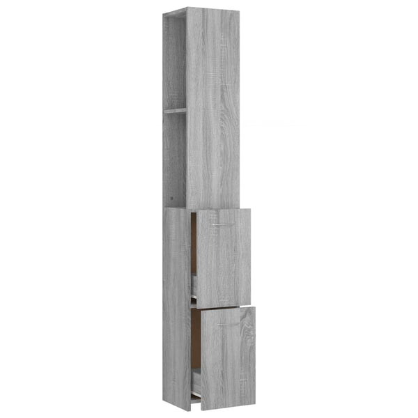 Badschrank Grau Sonoma 25x26,5x170 cm