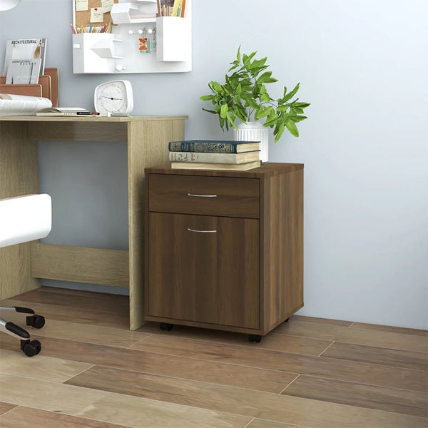 Rollschrank Braun Eichen-Optik 45x38x54 cm