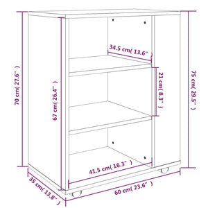 Rollschrank Grau Sonoma 60x35x75 cm