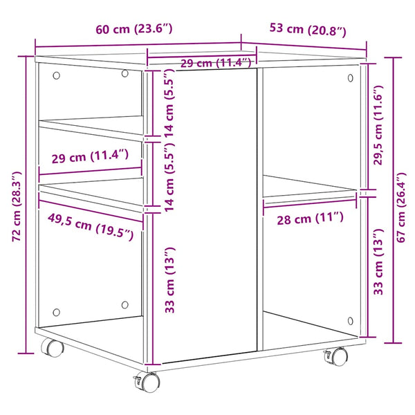Rollschrank Räuchereiche 60 cm