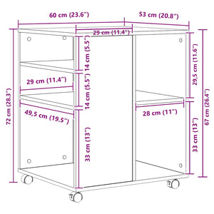 Rollschrank Braun Eichen-Optik 60x53x72 cm