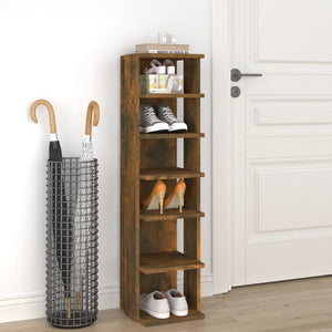 Schuhregal Räuchereiche, 6 Fächer