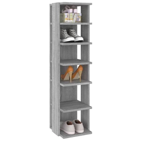 Schuhregal Grau Sonoma, 102 cm hoch