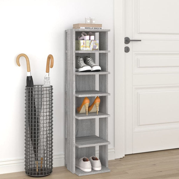 Schuhregal Grau Sonoma, 102 cm hoch
