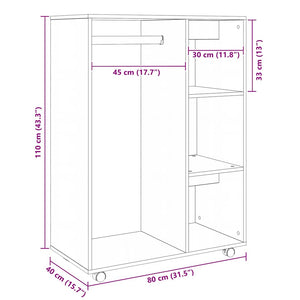 Kleiderschrank Braun Eichenoptik 80x40x110cm