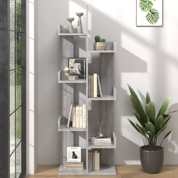 Bücherschrank Grau Sonoma 48x25,5x140 cm
