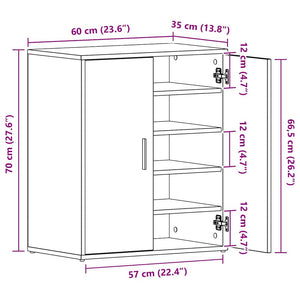 Schuhschrank Räuchereiche 60x35x70 cm
