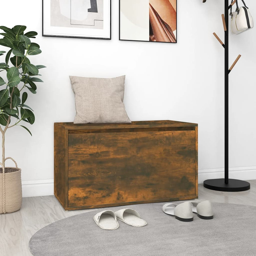 vidaXL Banc d'entrée 80x40x45 cm chêne fumé, bois d'ingénierie