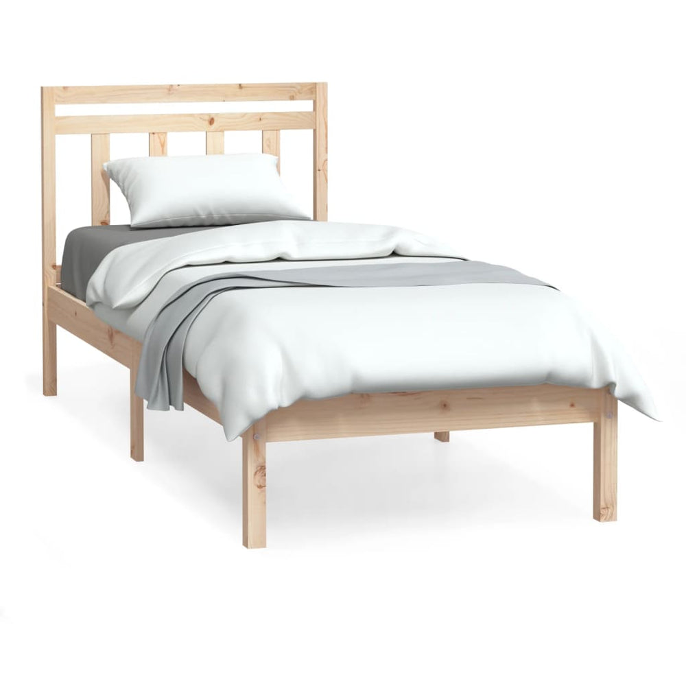 vidaXL Lit en bois massif 75x190 cm
