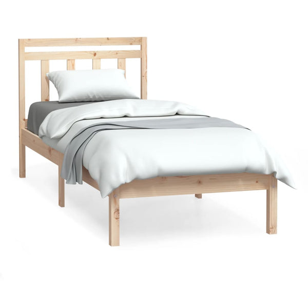 vidaXL Lit en bois massif 75x190 cm