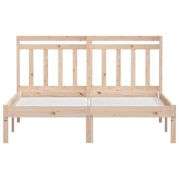vidaXL Solid Wood Bed 135x190 cm