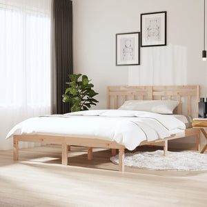 vidaXL Solid Wood Bed 135x190 cm
