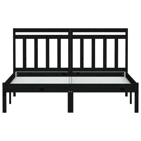 Massivholzbett Schwarz Kiefer 140x190 cm