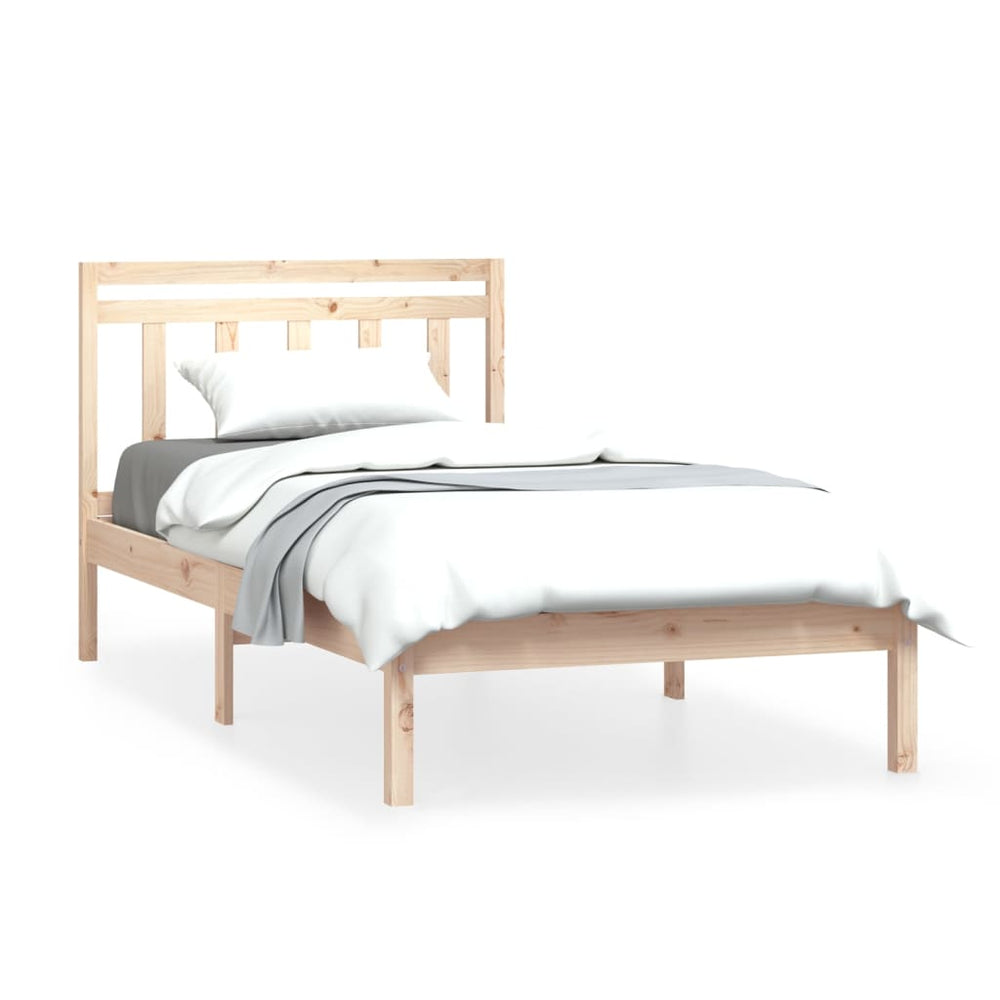 vidaXL Lit en bois massif pin 100x200 cm