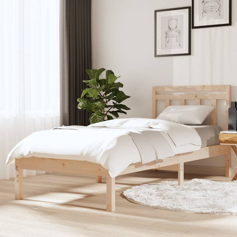 vidaXL Lit en bois massif pin 100x200 cm