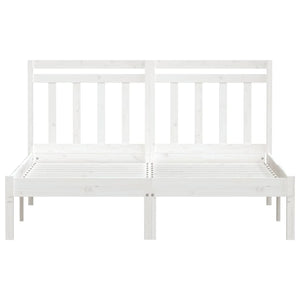 vidaXL Lit en bois massif blanc 150x200 cm