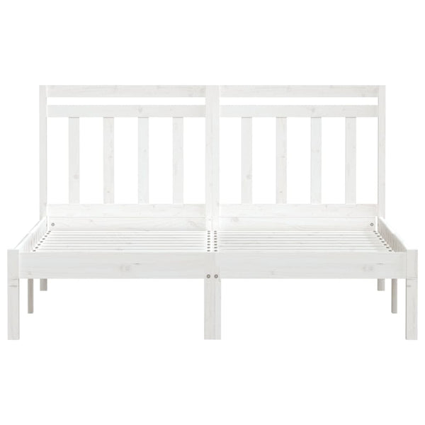 vidaXL Lit en bois massif blanc 150x200 cm