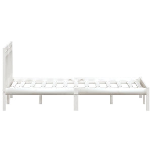 vidaXL Lit en bois massif blanc 150x200 cm