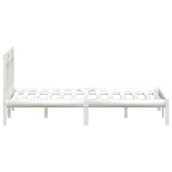 vidaXL Lit en bois massif blanc 150x200 cm
