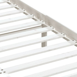 vidaXL Lit en bois massif blanc 150x200 cm