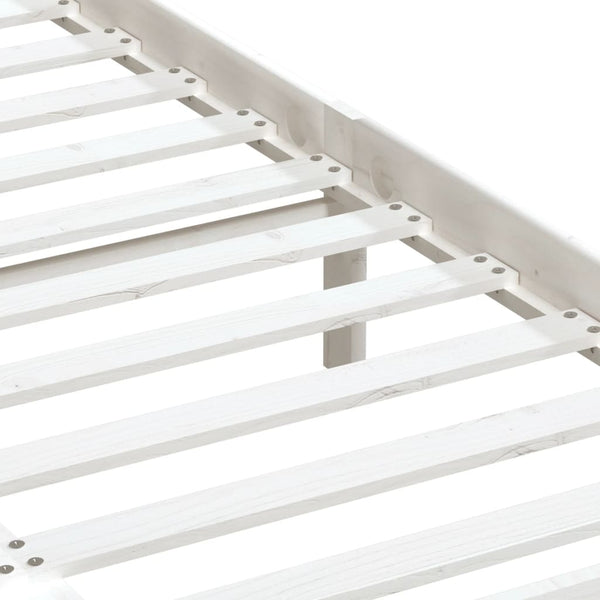 vidaXL Lit en bois massif blanc 150x200 cm