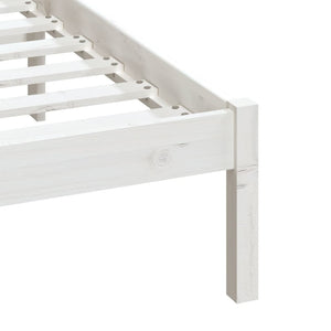 vidaXL Lit en bois massif blanc 150x200 cm