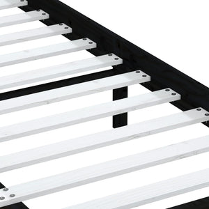 vidaXL Lit en bois massif noir 150x200 cm