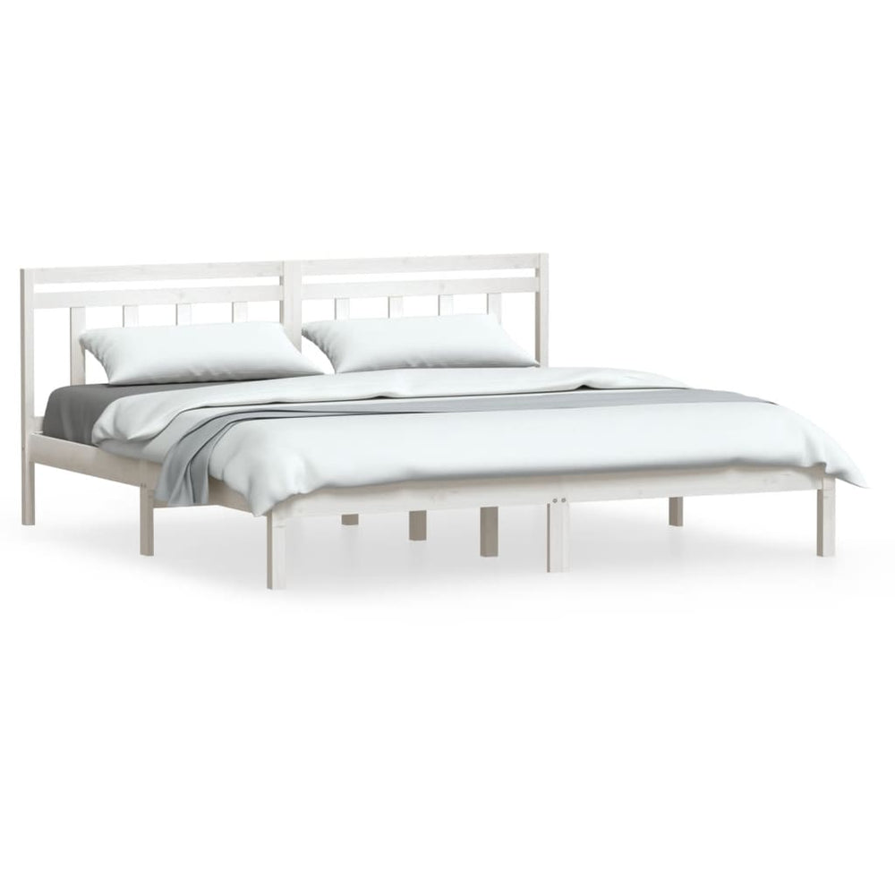 vidaXL Lit en bois massif blanc pin 160x200 cm