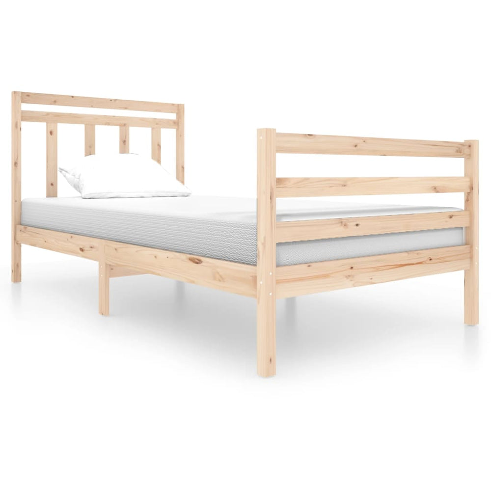vidaXL Lit en bois massif 100 x 200 cm