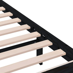 vidaXL Lit en bois massif noir 75x190 cm