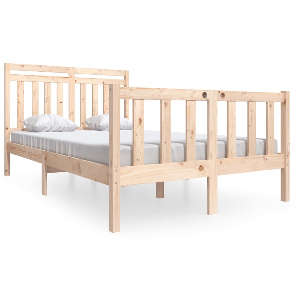 vidaXL Lit en bois massif 140x200 cm