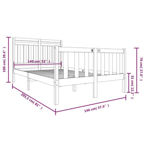 vidaXL Solid Wood Bed 140x200 cm