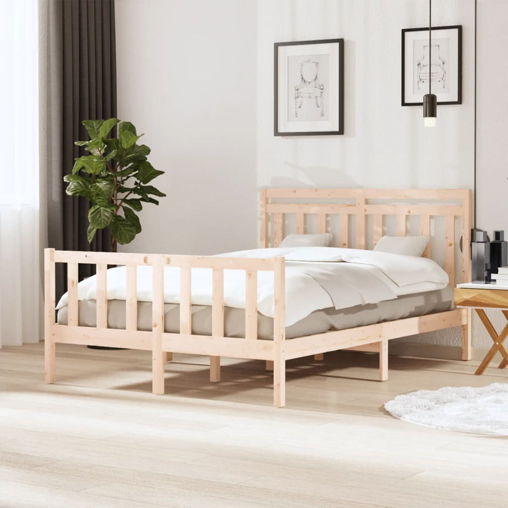 vidaXL Lit en bois massif 140x200 cm